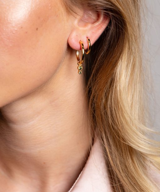 Alternative view of Duo charms i sølv med dus grønn zirkonia