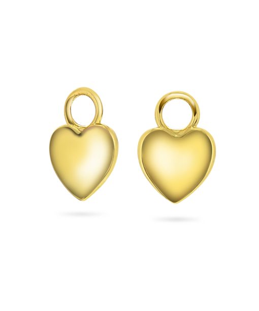 Golden heart charms i sølv
