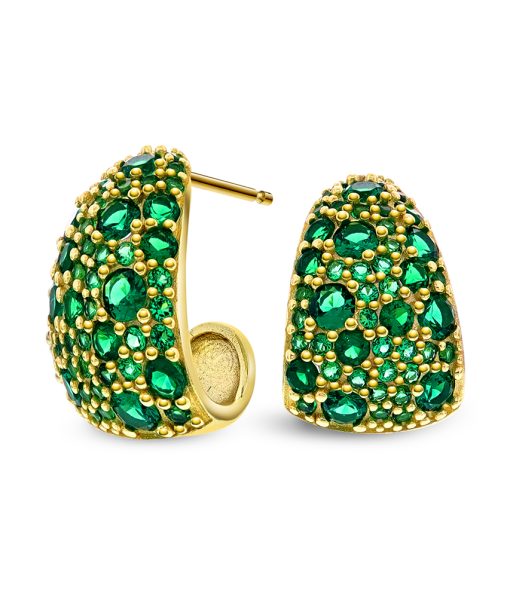 Øredobber i sølv med grønn zirkonia