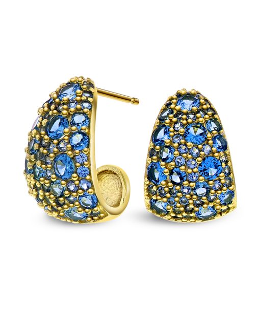 Øredobber i sølv med blå zirkonia