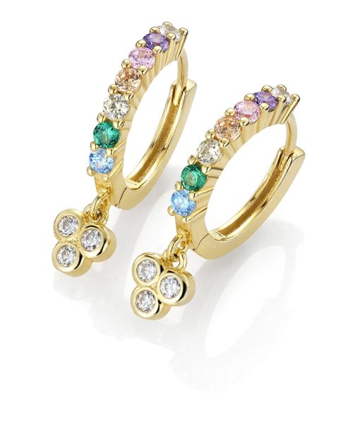 GD Otilie Forgylte øreringer i sølv med zirkonia stener