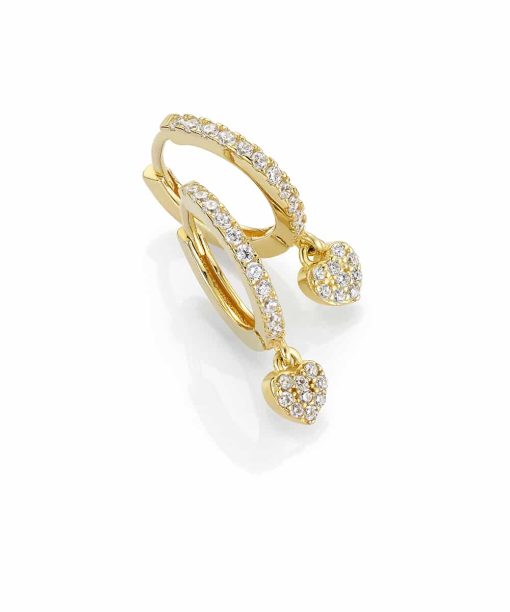 GD Love Forgylte øreringer i sølv med zirkonia stener