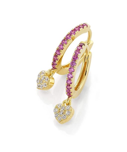 GD Love Forgylte øreringer i sølv med zirkonia stener