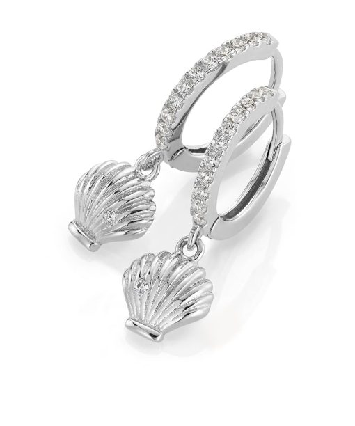 GD Seashell Øreringer i sølv med zirkonia stener