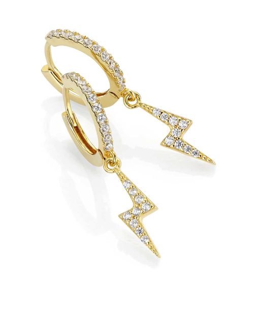 GD Lightning Forgylte øreringer i sølv med zirkonia stener