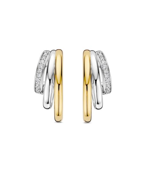 Alternative view of Ti Sento Zirconia Structure Earrings
