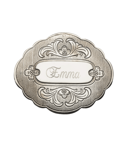 Sylvsmidja - 800910 - Hårspenne Oksidert med graveringsfelt