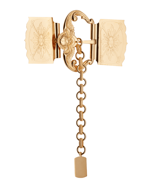 Sprettespenne til stoff/skinnlist, forgylt