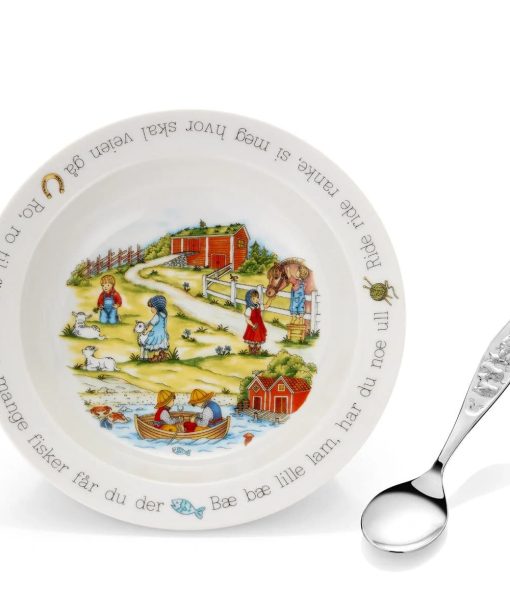 Eik Barn - Bæ bæ lille lam, Grøtskål og skje, til gutt 9467