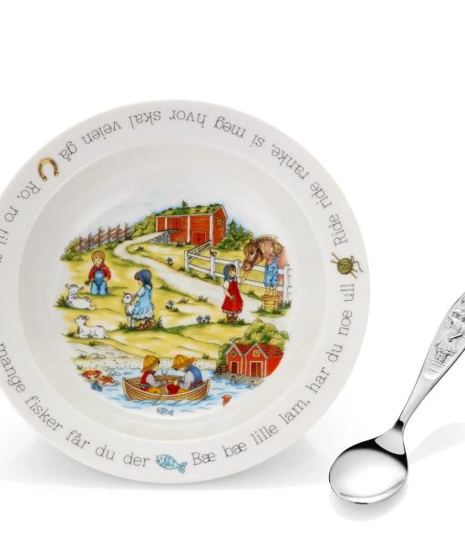 Eik Barn - Ride ride ranke, Grøtskål og skje, til pike 9567