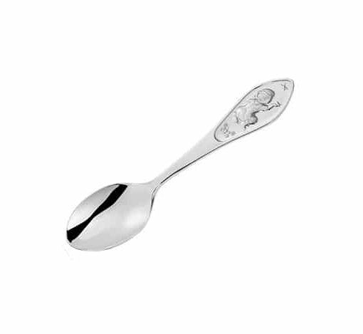 EIK Barn - Du som metter liten fugl Babyskje i sølv, til pike