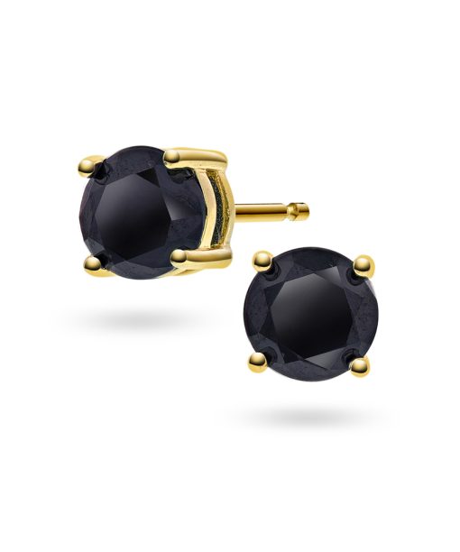 Dylan øredobber i sølv, sort sten