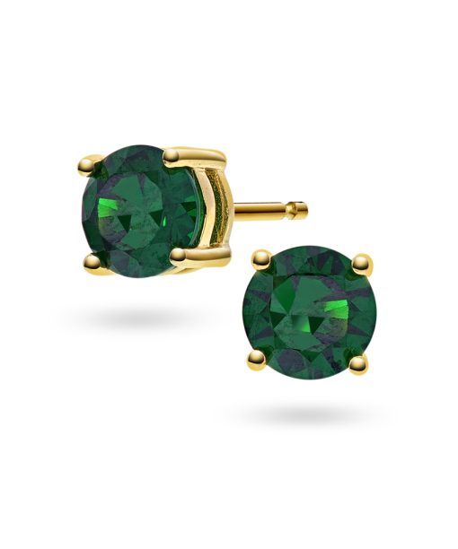 Dylan øredobber i sølv, grønn sten