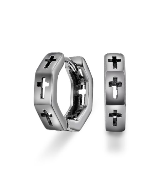 Cross øreringer i stål