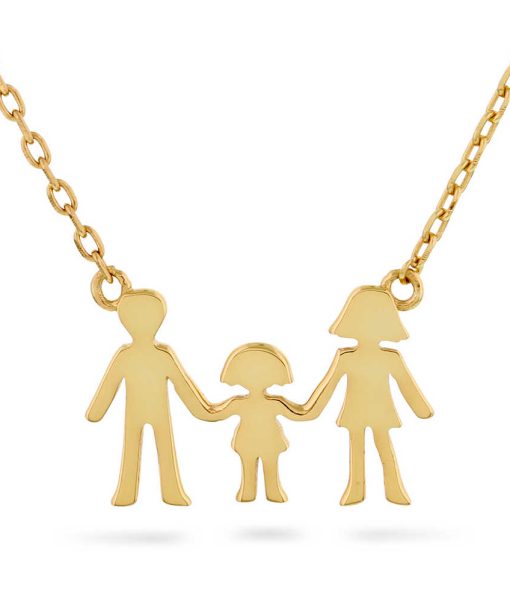 Familiesmykke i sølv en jente