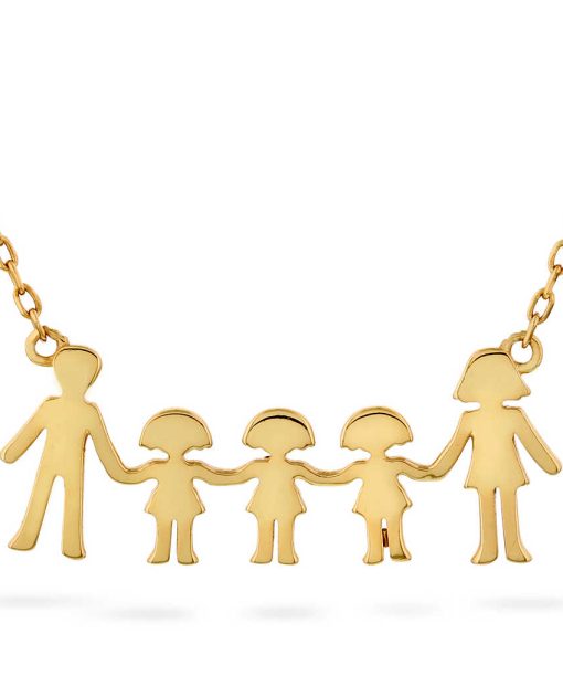 Familiesmykke i sølv tre jenter