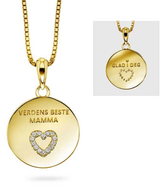 Smykke i forgylt sølv med zirkonia - Plate