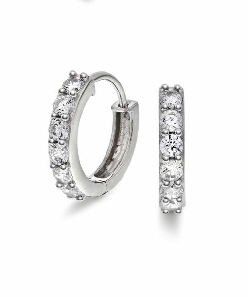 Øreringer i sølv med zirkonia