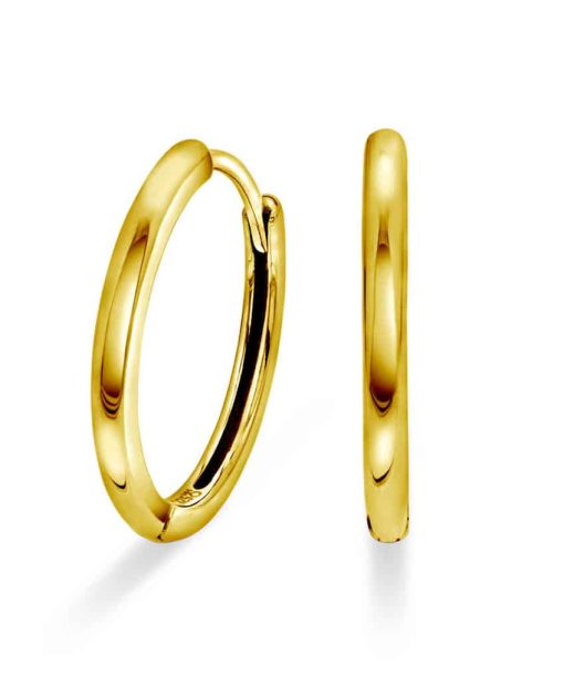 Øreringer i forgylt sølv (18mm)