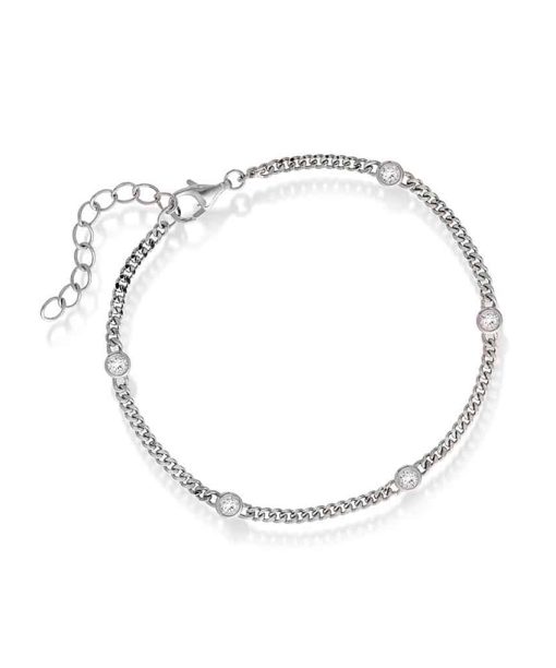 Armbånd i sølv med  hvit zirkonia