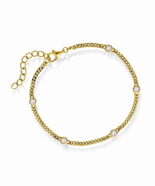 Armbånd i sølv med hvit zirkonia