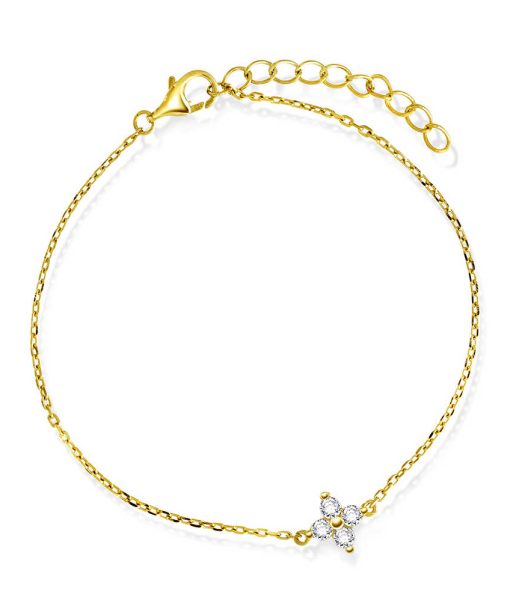Armbånd i sølv med zirkonia blomst