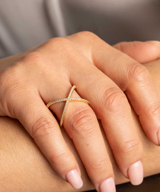 Alternative view of Ring i sølv med zirkonia x
