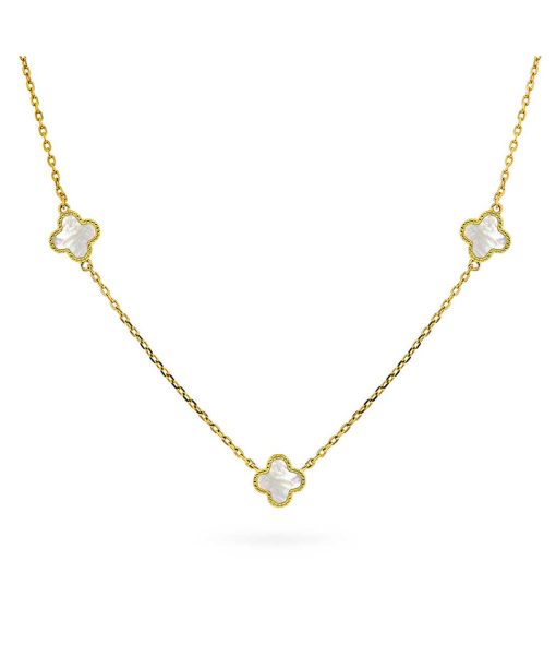 Smykke i sølv perlemor kløver