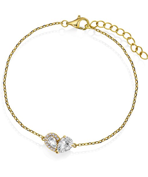 Sammen armbånd i sølv med zirkonia