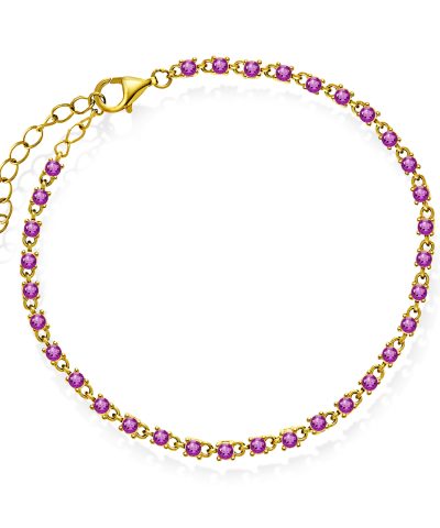 Zela armbånd med rosa zirkonia