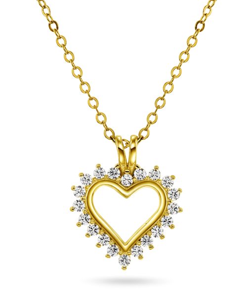 Smykke i sølv med zirkonia hjerte