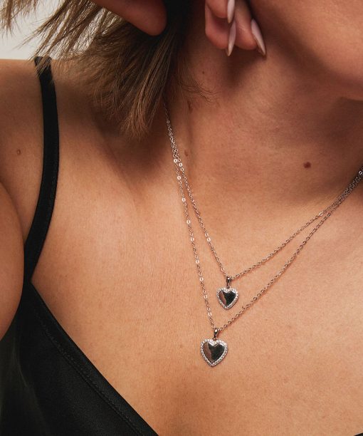 Alternative view of Smykke i sølv med zirkonia hjerte