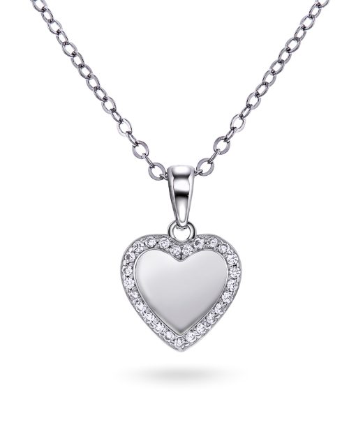 Smykke i sølv med zirkonia hjerte