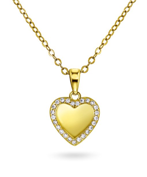 Smykke i sølv med zirkonia hjerte