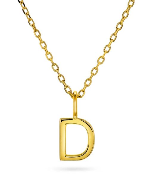 Letters smykke i 925 forgylt sølv D