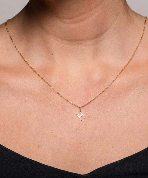 Alternative view of Letters smykke i 925 forgylt sølv H