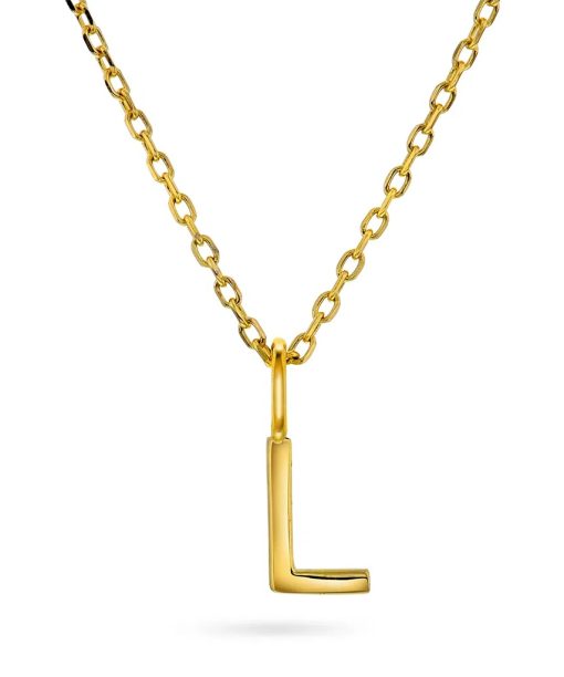 Letters smykke i 925 forgylt sølv L