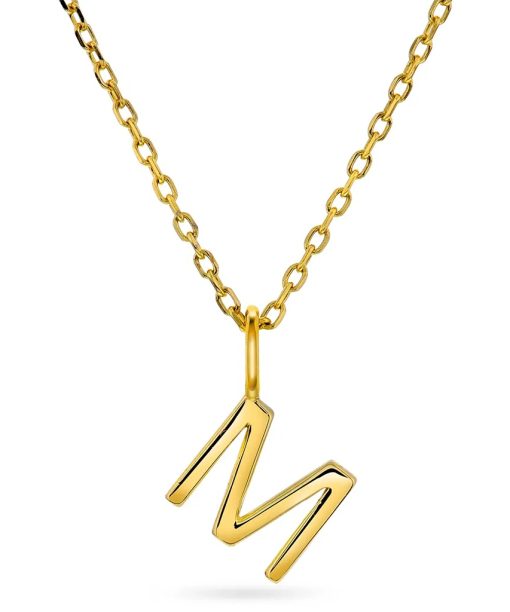 Letters smykke i 925 forgylt sølv M