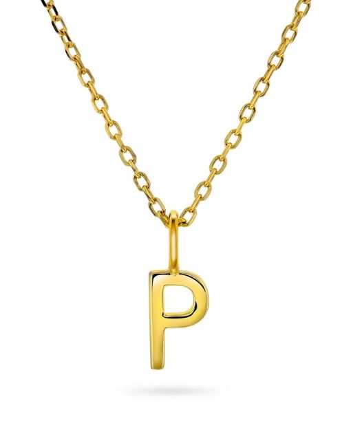 Letter smykke i 925 forgylt sølv P