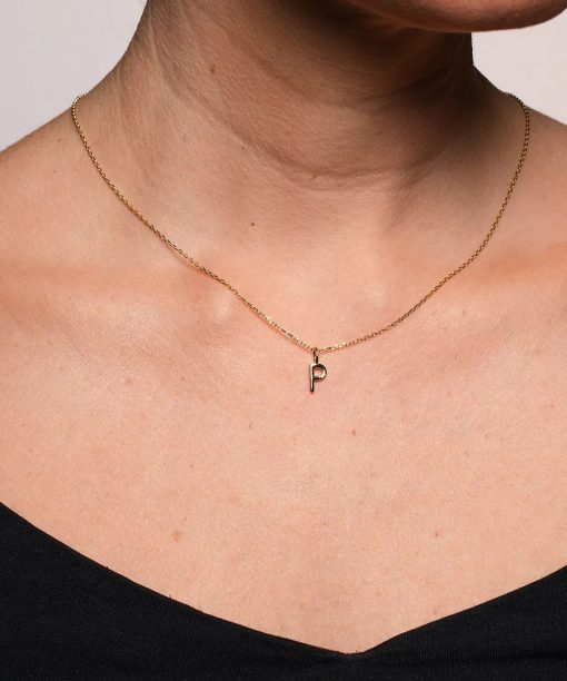 Alternative view of Letter smykke i 925 forgylt sølv P