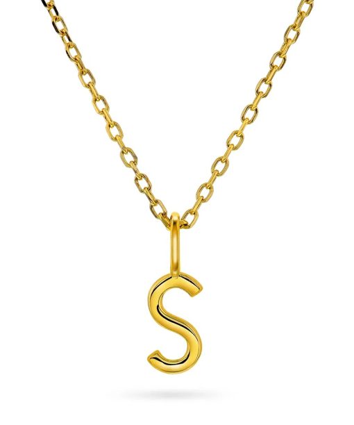 Letters smykke i 925 forgylt sølv S