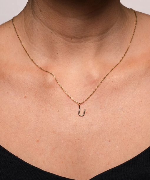 Alternative view of Letters smykke i 925 forgylt sølv U