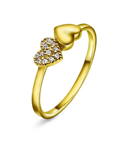 Twinkle hearts ring i 925 forgylt sølv