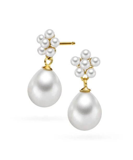 Perleblomst øredobber i 925 forgylt sølv