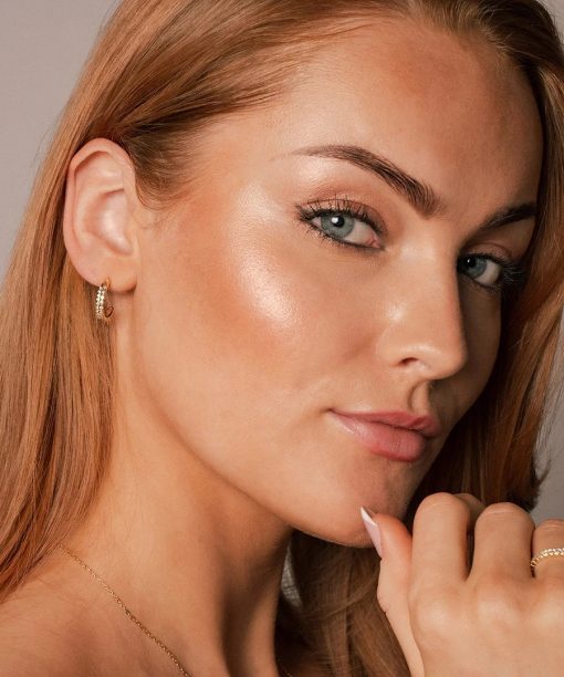 Alternative view of Aura øredobber i 925 forgylt sølv