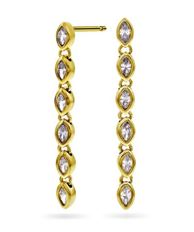Pan Jewelry - Dazzle øredobber i 925 forgylt sølv med zirkonia
