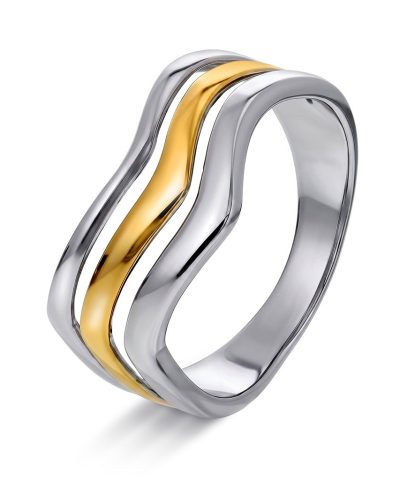 Pan Jewelry - Fusion ring i 925 sølv, tofarget