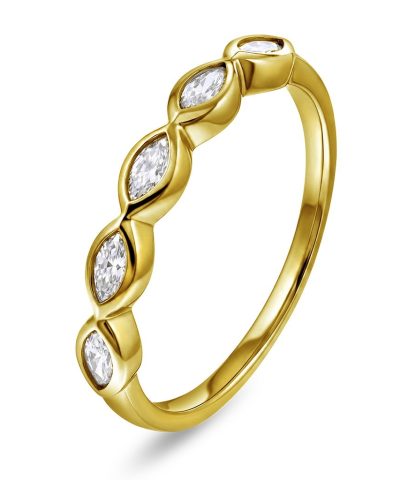 Pan Jewelry - Dazzle ring i 925 forgylt sølv med zirkonia