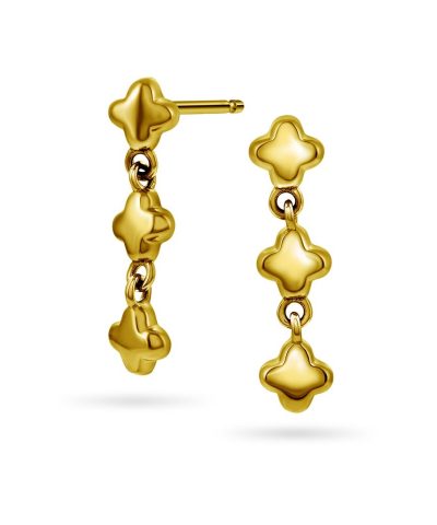 Pan Jewelry - Kløver øredobber i forgylt sølv