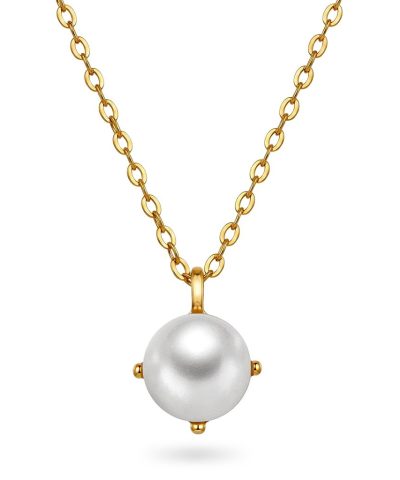 Pan Jewelry - Grace smykke i 925 forgylt sølv med ferskvannsperle